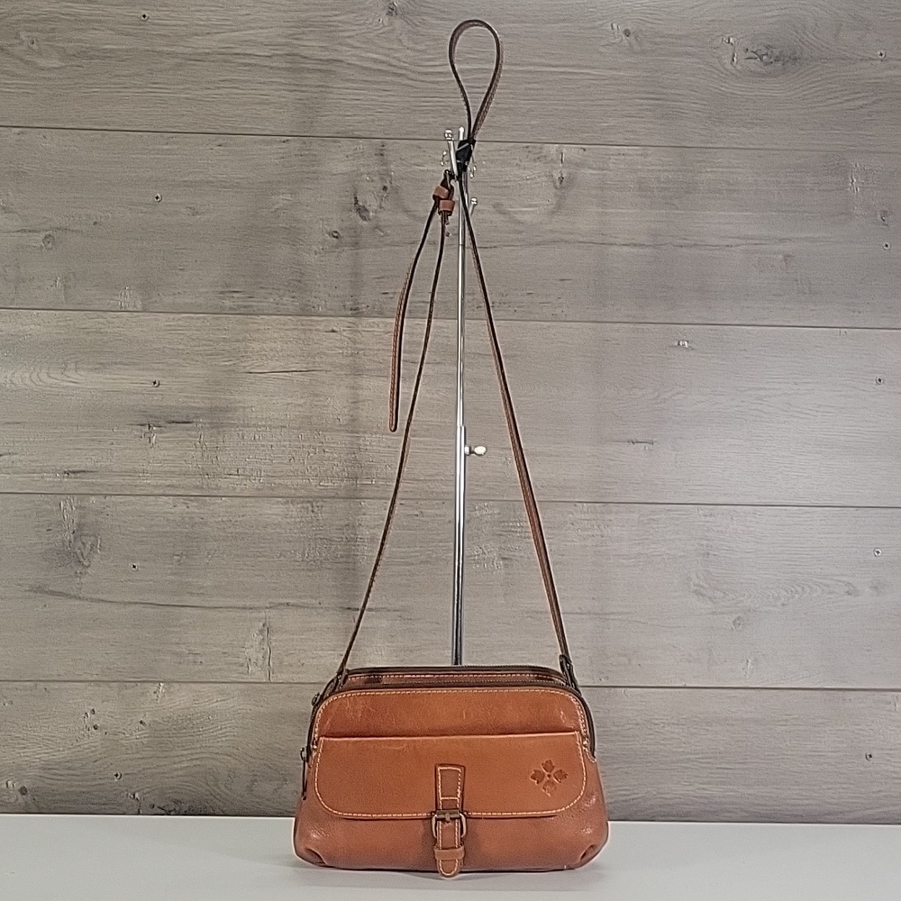 Patricia Nash Cognac Brown Leather Crossbody Bag